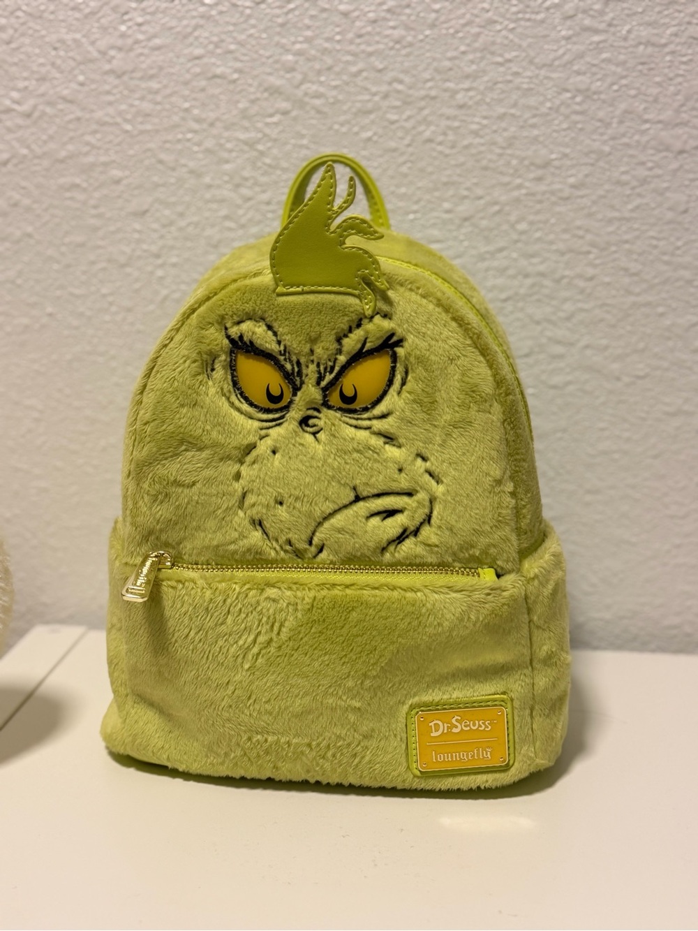 Loungefly Grinch Plush Kids Backpack - Yellow Green